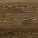 Rich brown semi-solid wood flooring with a deep charred-grain texture