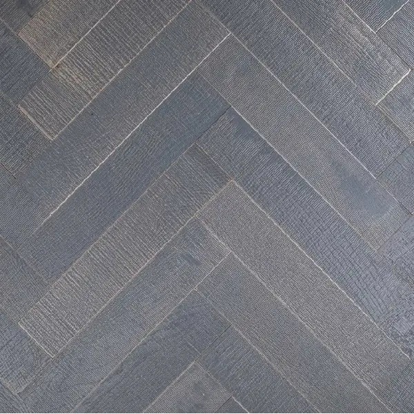 medium-brown semi-solid wood planks featuring a high-contrast charred grain